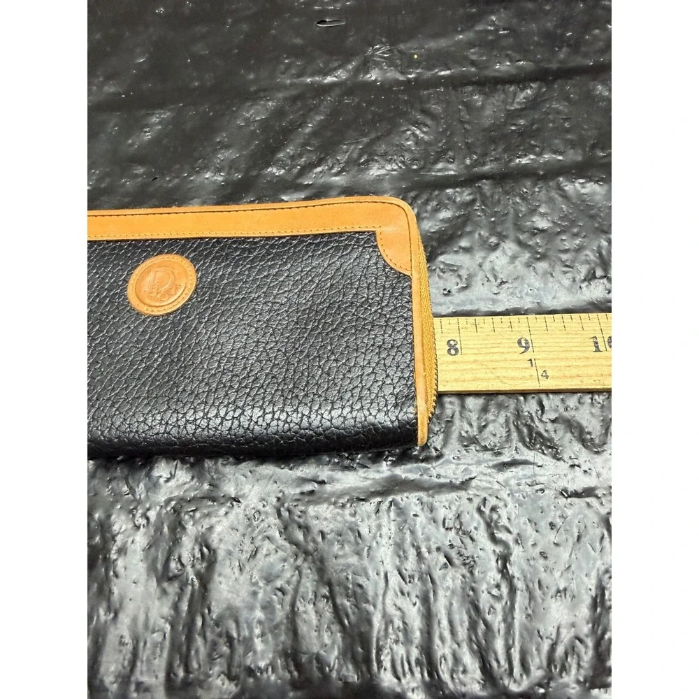 Vintage 70's 80's Christian Dior Pebbled Leather Zip-Around Continental Wallet